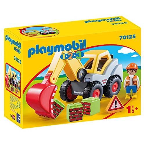 플레이모빌 Playmobil 70125 1.2.3 Shovel Excavator for Children 18 Months+