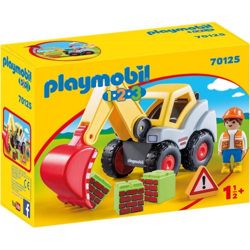 플레이모빌 Playmobil 70125 1.2.3 Shovel Excavator for Children 18 Months+