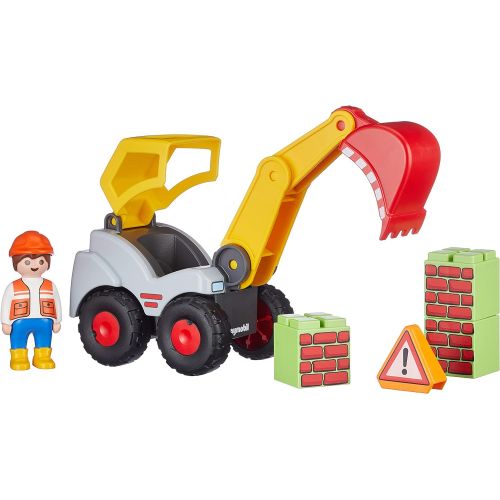 플레이모빌 Playmobil 70125 1.2.3 Shovel Excavator for Children 18 Months+