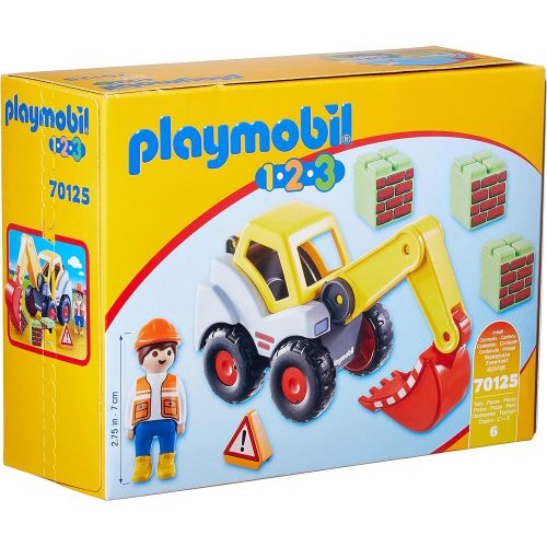 플레이모빌 Playmobil 70125 1.2.3 Shovel Excavator for Children 18 Months+