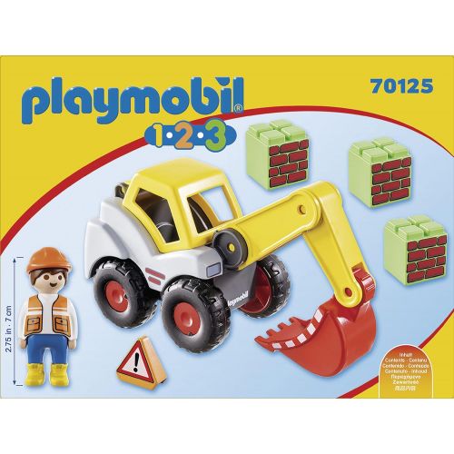 플레이모빌 Playmobil 70125 1.2.3 Shovel Excavator for Children 18 Months+