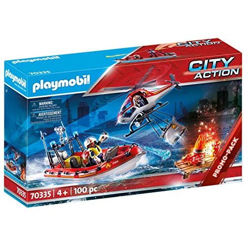 플레이모빌 Playmobil Firefighter Set with Helicopter und Boat 70335 Promotionpack City Action Limited Edition