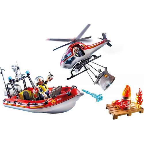 플레이모빌 Playmobil Firefighter Set with Helicopter und Boat 70335 Promotionpack City Action Limited Edition