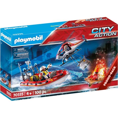 플레이모빌 Playmobil Firefighter Set with Helicopter und Boat 70335 Promotionpack City Action Limited Edition