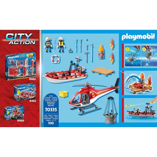 플레이모빌 Playmobil Firefighter Set with Helicopter und Boat 70335 Promotionpack City Action Limited Edition