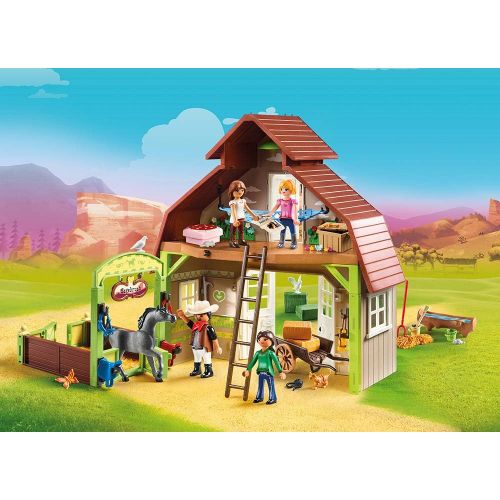 플레이모빌 PLAYMOBIL Spirit Riding Free Barn with Lucky, PRU & Abigail