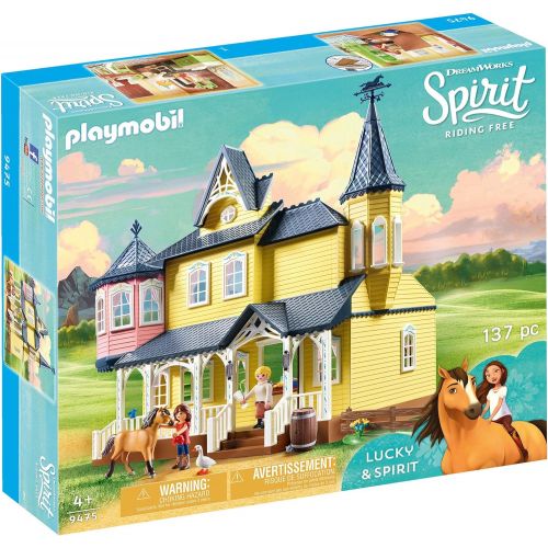 플레이모빌 PLAYMOBIL Spirit Riding Free Luckys House Playset, Multicolor