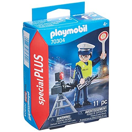 플레이모빌 PLAYMOBIL Special Plus 70304 Policeman with Radar Trap 4 Years and Up