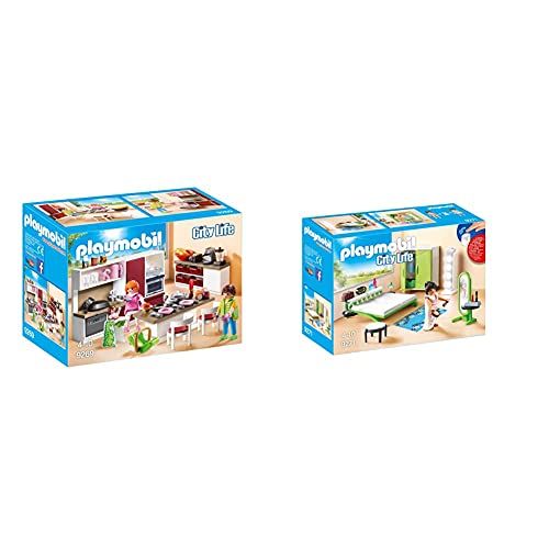 플레이모빌 Playmobil 9269 - Grosse Familienkueche & 9271 - Schlafzimmer