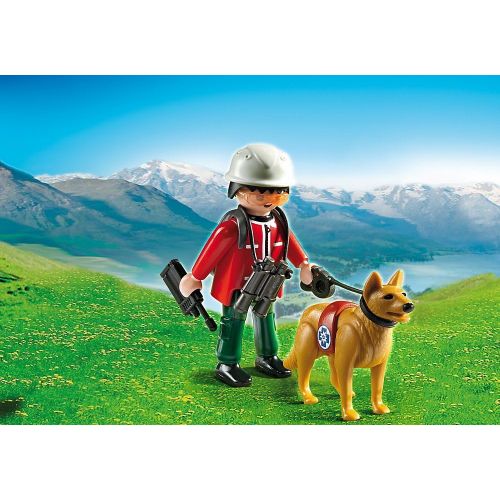 플레이모빌 Playmobil Mountain Rescuer with Search Dog Playset