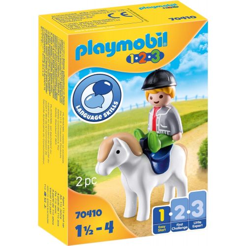 플레이모빌 Playmobil Boy with Pony 70410 1.2.3 for Young Kids