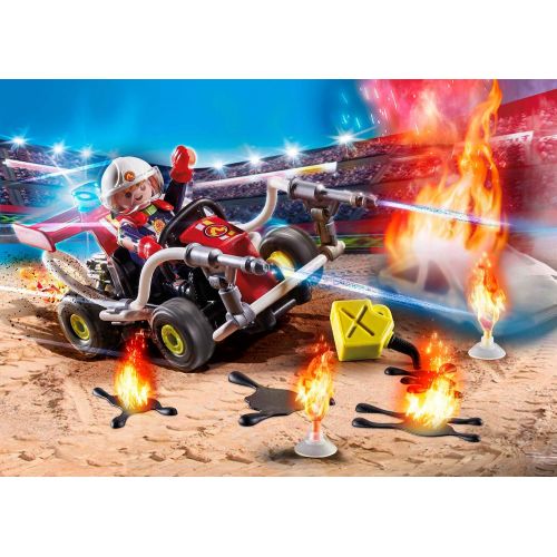 플레이모빌 Playmobil Stunt Show Fire Quad Multicolor, 18.7 x 14.2 x 7.2 cm