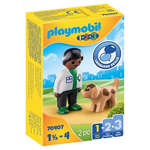 플레이모빌 Playmobil Vet with Dog 70407 1.2.3 for Young Kids