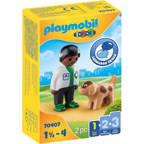 플레이모빌 Playmobil Vet with Dog 70407 1.2.3 for Young Kids