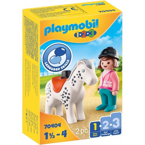 플레이모빌 Playmobil Rider with Horse 70404 1.2.3 Playmobil for Young Kids