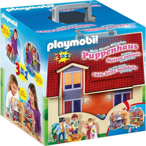 플레이모빌 Playmobil Dollhouse Casa De Munecas Maletin, A Partir De 4 Anos (5167) + City Life Playset Fiesta En El Jardin, Multicolor (9272)