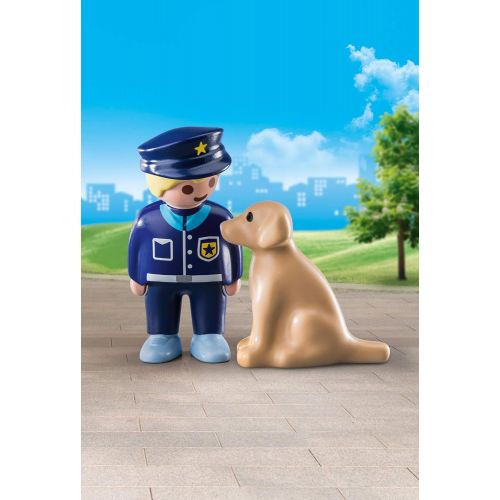플레이모빌 Playmobil Police Officer with Dog 70408 1.2.3 for Young Kids