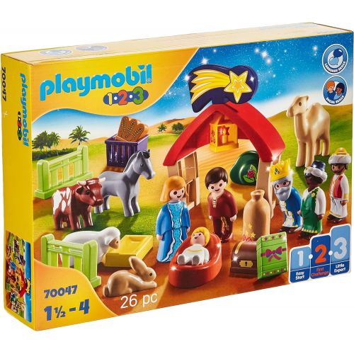 플레이모빌 Playmobil- 1.2.3 My First Nativity Set with Accessories, Multicoloured (70047)