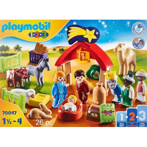 플레이모빌 Playmobil- 1.2.3 My First Nativity Set with Accessories, Multicoloured (70047)