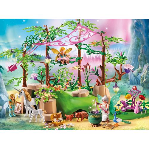 플레이모빌 PLAYMOBIL Magical Fairy Forest Playset, Multicolor