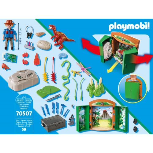 플레이모빌 Playmobil Dinos 70507 Dinosaur Explorer Play Box, from 4 Years Old