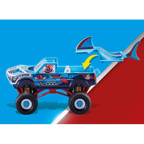 플레이모빌 Playmobil Stunt Show Shark Monster Truck Multicolor, 51.5 x 28.4 x 12.4 cm ,count of 2