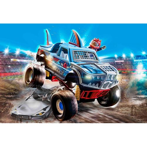 플레이모빌 Playmobil Stunt Show Shark Monster Truck Multicolor, 51.5 x 28.4 x 12.4 cm ,count of 2