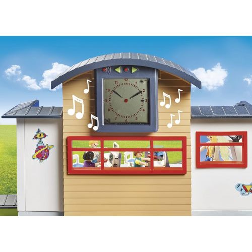 플레이모빌 PLAYMOBIL 9453 Spielzeug-Grosse Schule mit Einrichtung & 9457 Spielzeug-Hausmeister mit Kiosk