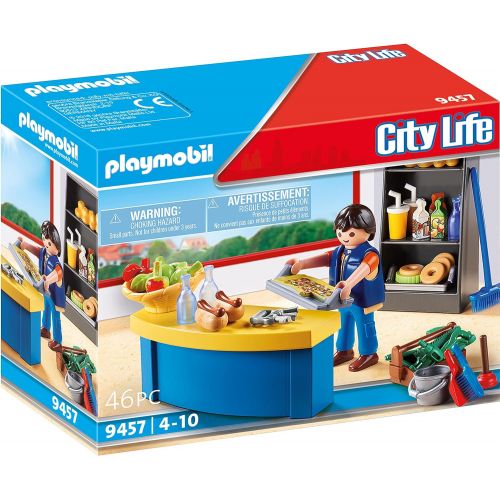 플레이모빌 PLAYMOBIL 9453 Spielzeug-Grosse Schule mit Einrichtung & 9457 Spielzeug-Hausmeister mit Kiosk