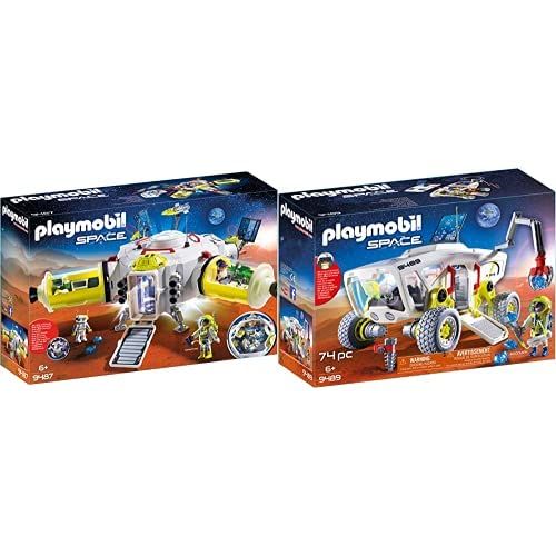 플레이모빌 PLAYMOBIL 9487 Spielzeug-Mars-Station & 9489 Spielzeug-Mars-Erkundungsfahrzeug