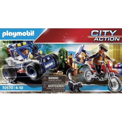 플레이모빌 Playmobil Police Off-Road Car with Jewel Thief Multicolor, 34.8 x 9.0 x 18.7 cm