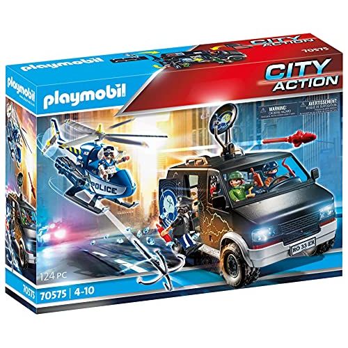 플레이모빌 Playmobil Helicopter Pursuit with Runaway Van