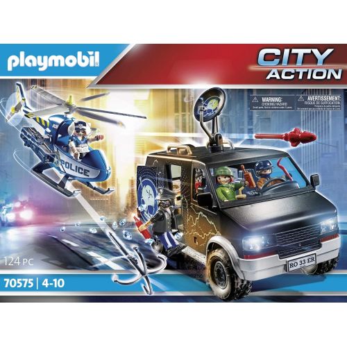 플레이모빌 Playmobil Helicopter Pursuit with Runaway Van