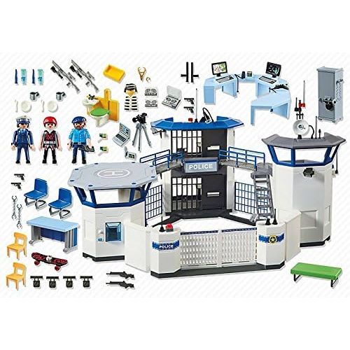 플레이모빌 Playmobil Police Command Center with Prison Playset Multicolor, Dimensions (LxWxH) cm: 63 x 45 x 26