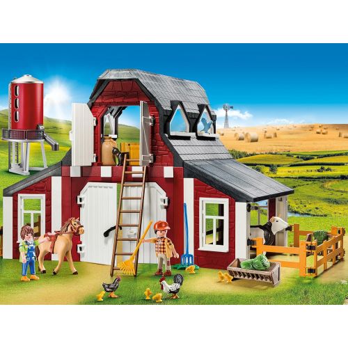 플레이모빌 PLAYMOBIL Barn with Silo & Tractor with Trailer