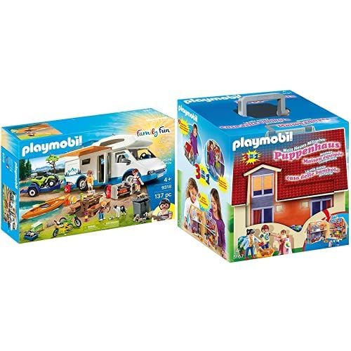 플레이모빌 PLAYMOBIL Camping Mega Set Toy & Take Along Modern Doll House