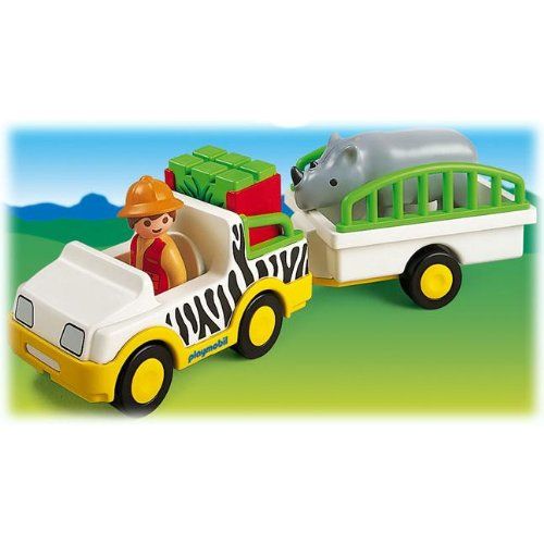 플레이모빌 PLAYMOBIL Playmobil 6743 1.2.3 Safari Truck with Rhino