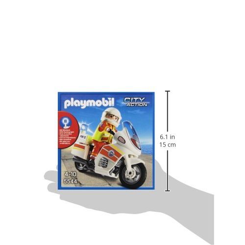 플레이모빌 PLAYMOBIL Emergency Motorcycle with Light Building Kit