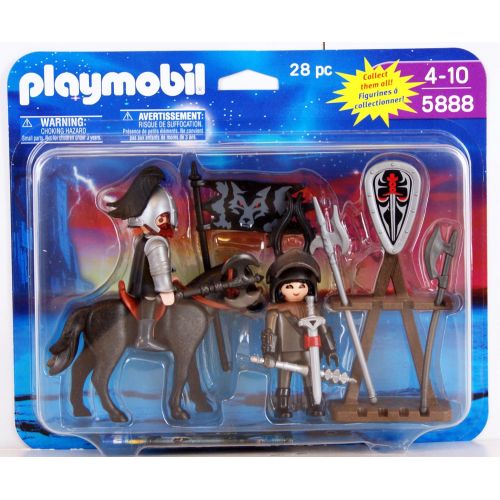 플레이모빌 PLAYMOBIL Playmobil Knights with Horse, Armor and Accessories 28 Piece Playset 5888