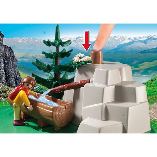 플레이모빌 PLAYMOBIL Backpacker Family at Mountain Spring Playset