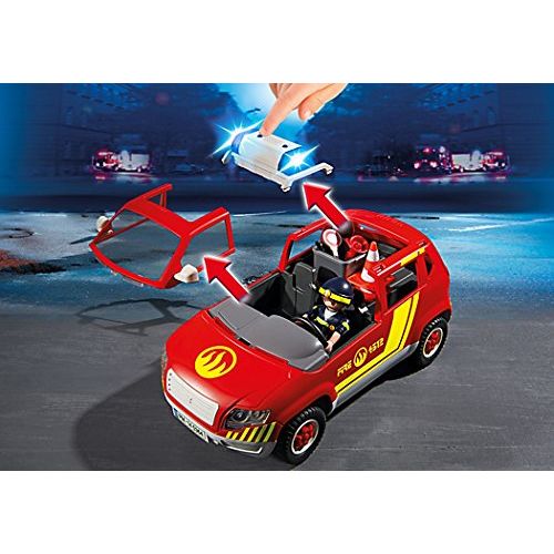 플레이모빌 PLAYMOBIL Fire Chiefs Car with Lights & Sound Set