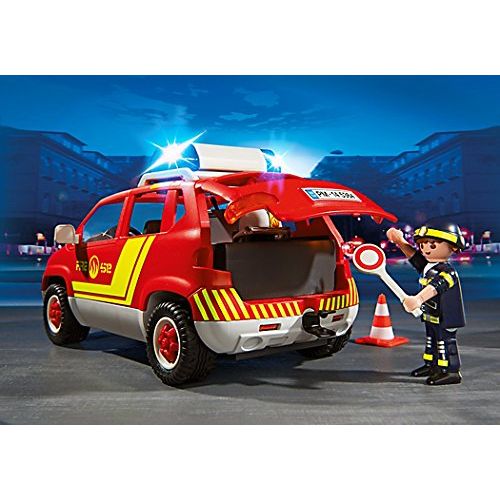 플레이모빌 PLAYMOBIL Fire Chiefs Car with Lights & Sound Set