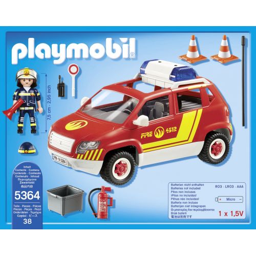 플레이모빌 PLAYMOBIL Fire Chiefs Car with Lights & Sound Set