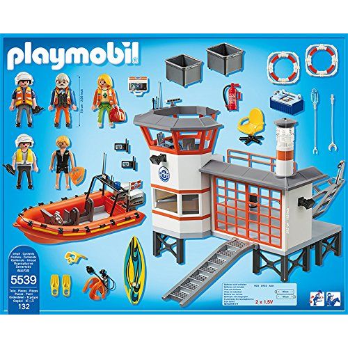 플레이모빌 PLAYMOBIL Coast Guard Station with Lighthouse Play Set (Discontinued by manufacturer)