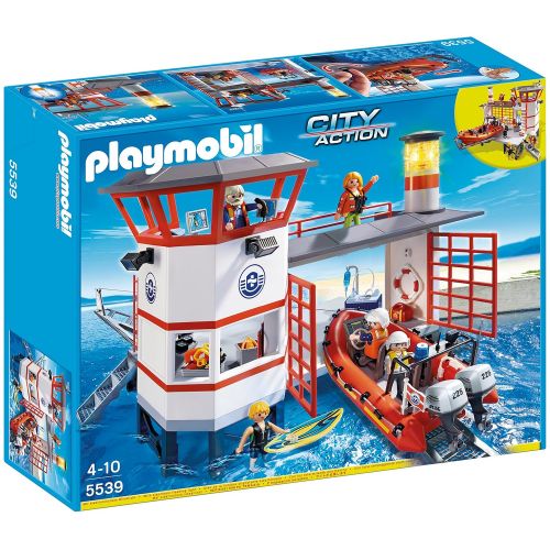 플레이모빌 PLAYMOBIL Coast Guard Station with Lighthouse Play Set (Discontinued by manufacturer)