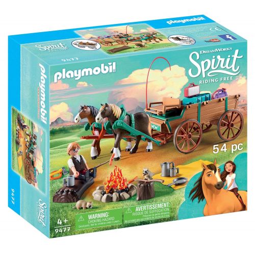 플레이모빌 PLAYMOBIL Spirit Riding Free Luckys Dad with Covered Wagon