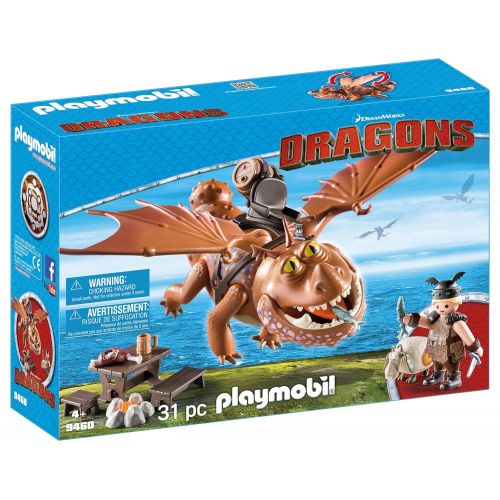 플레이모빌 PLAYMOBIL 9460 How to Train Your Dragon Fishlegs + Meatlug, Multicolor