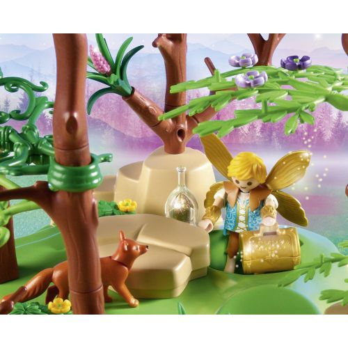 플레이모빌 PLAYMOBIL Magical Fairy Forest Playset, Multicolor