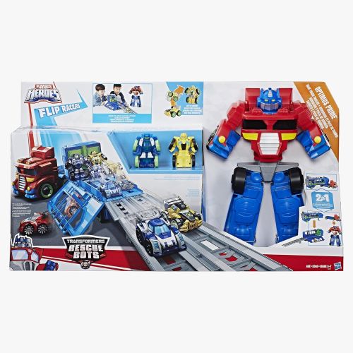  PLAYSKOOL HEROES Transformers RBT Optimus Prime Race Track Trailer Playset