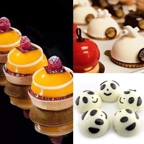  [아마존베스트]PLAZALA 6 Holes Silicone Mold For Chocolate, Cake, Jelly, Pudding, Handmade Soap, BPA Free Cupcake Baking Pan (2pcs)